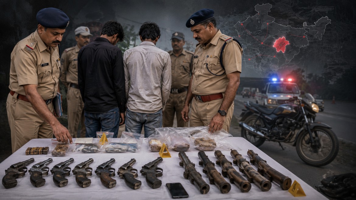 बड़वानी पुलिस ने 12 अवैध हथियारों के साथ भिंड के दो बदमाश पकड़े