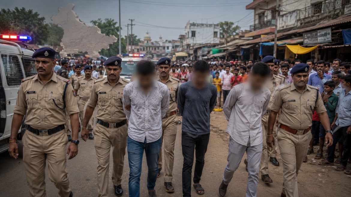 आलीराजपुर गैंगरेप केस: तीनों आरोपी गिरफ्तार, पुलिस ने बाजार में निकाला जुलूस