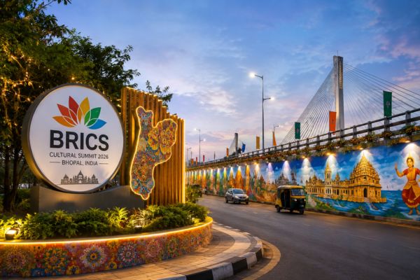 BRICS Cultural Summit 2026: भोपाल में BRICS सम्मेलन की तैयारी तेज, VIP रोड से भोज सेतु तक रंगरोगन; विदेशी मेहमानों के लिए सज रहा शहर