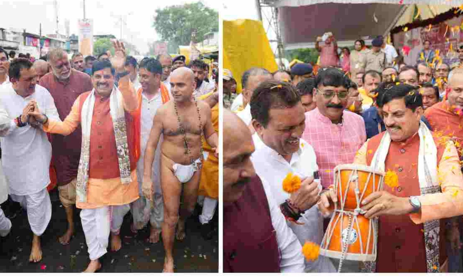 Jabalpur Kanwariya Yatra : CM मोहन यादव ने कांवड़ियों पर बरसाए फूल! डमरू भी बजाया, बोल बम के लगाए जयकारे 