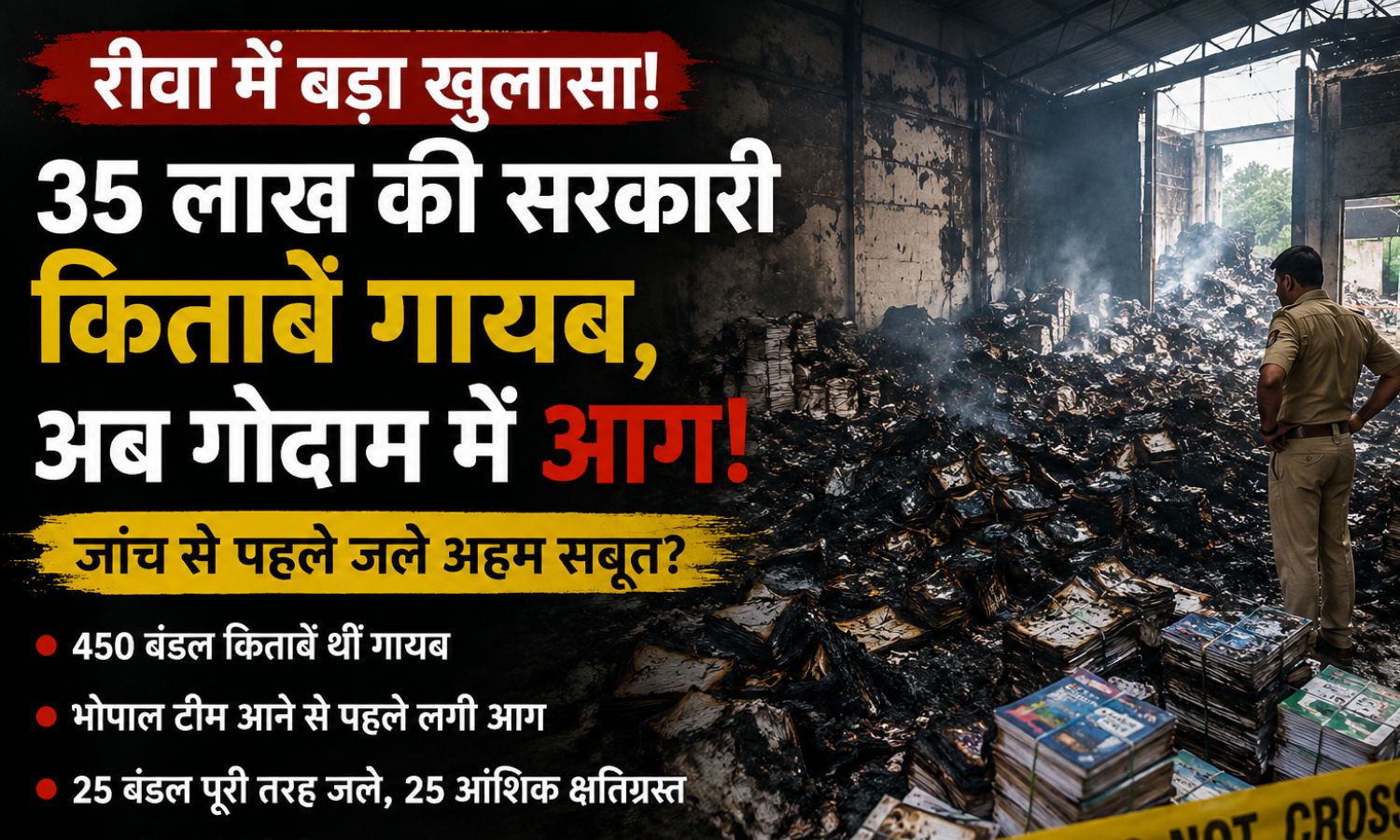 Rewa Book Scam: रीवा में 35 लाख की सरकारी किताबों के घोटाले में नया ट्विस्ट, जांच से पहले गोदाम में लगी रहस्यमयी आग